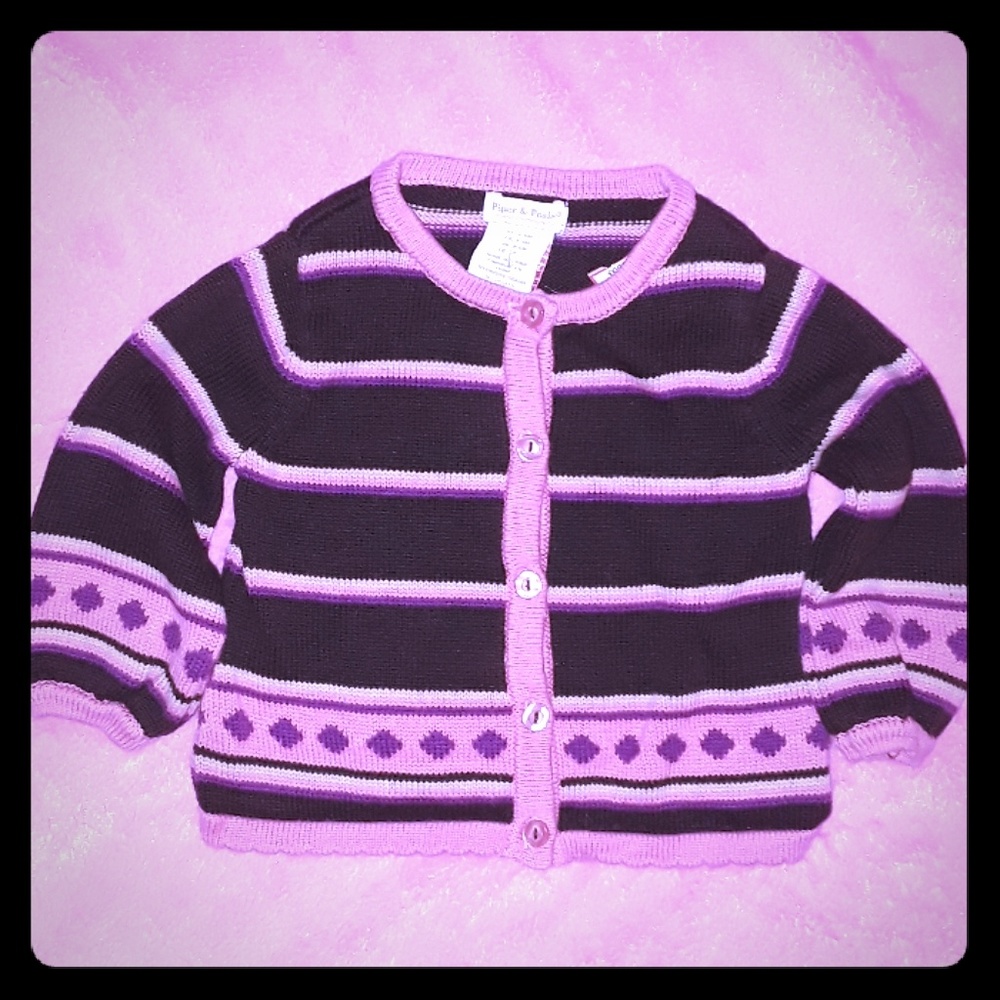 Striped button front cardigan
